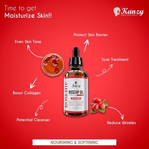 Kanzy Rosehip Oil for Face & Body – 100% Pure Organic Cold-Pressed Rose Hip Oil, 120ml – Vegan, Cruelty-Free, for Skin, Hair, Nails, Dryness, Scars, Fine Lines - Image 4