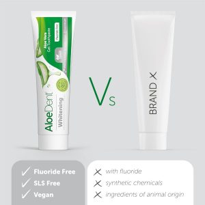 Aloe Dent Whitening Aloe Vera Toothpaste – Fluoride Free, Vegan, Cruelty-Free, SLS Free, Natural Whitening for Healthy Gums – 100ml - Image 9