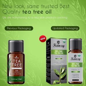 Kanzy Organic Tea Tree Essential Oil – 100% Pure, Natural, Undiluted – Vegan Tea Tree Oil for Skin, Hair, Face, Nails, Aromatherapy & Diffusers – 30ml - Image 3