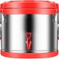 Double-Layer Stainless Steel Insulated Tea Tank Ice Bucket, Hot Water Dispenser with Faucet and Sealing Cover/Red/25L